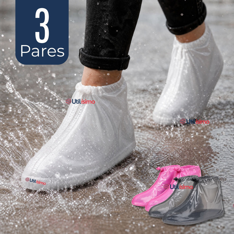 Pack 3 Pares Fundas Cubre Calzado Impermeables Aislante Lluvia Surtido Mujer