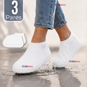 Pack 3 Pares Fundas Cubre Zapatos Blanco Impermeable Surtidas Silicona Antideslizante
