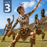 Pack 3 Poleras Diseño Tattoo Juvenil Rapa Nui Estilo Pascuense Traje Danza