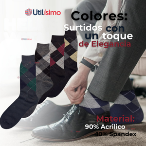 Pack 6 Pares Calcetines de Vestir Hombre Rombos Surtidos