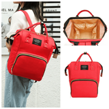 Mochila Maternal Bolso Pañalera Nylon Bebé Diseño Unicolor Térmica e Impermeable
