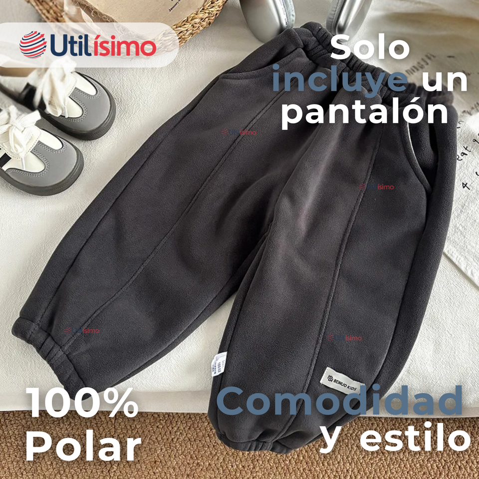 Buzo Solo Pantalón Bebé Niño Forrado en Polar Gris