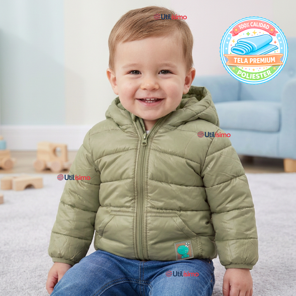 Parka Dinosaurio Con Capucha Manga Larga Niño Jump Kids