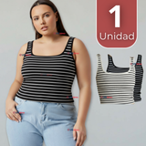 Camiseta Rayas 100% Algodón Básica Lisa Elástica Mujer Colores Surtidos