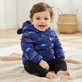Parka Con Capucha Térmica Poliester Niño Dinosaurio