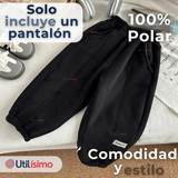 Buzo Solo Pantalón Bebé Niño Forrado en Polar Negro