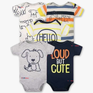 Pack 5 Bodys Niño Manga Corta Tedmimak 100% Algodón Loud But Cute