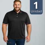Polera Pique Premium 200g Manga Corta 100% Algodón Textura Suave Chemise Negro Hombre