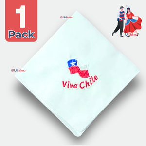 Pañuelo Baile Cueca 36 CM Bordado Viva Chile Baile Fiestas Patrias