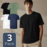Pack 3 Camisetas Poleras 100% Bambú Básicas Lisa Elástica Hombre Colores Surtidos