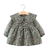 Vestido Floreado De Lana Forrado En Algodón Niña