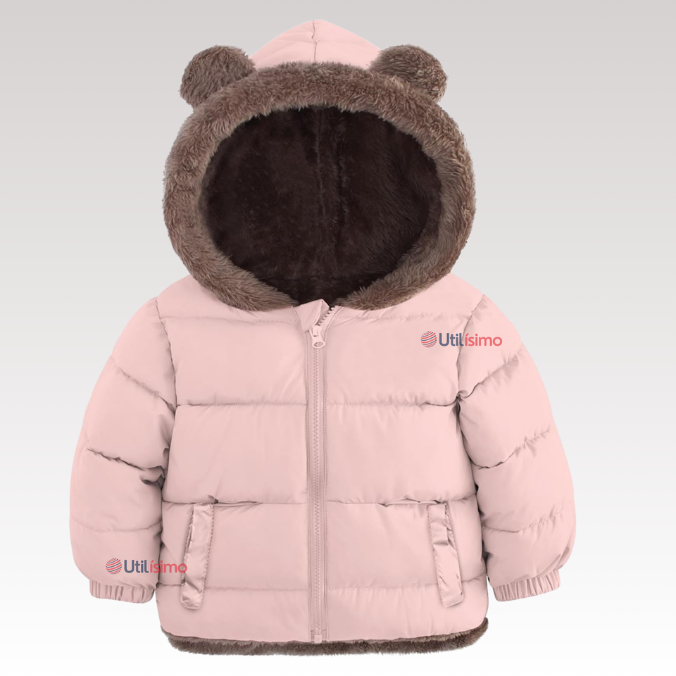 Parka Con Capucha Mangas Larga Niña Pink