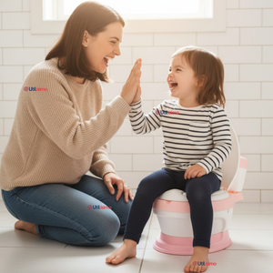 Pelela Inodoro Baño Entrenador Portátil Niña Rosa Asiento Acojinado