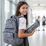 Mochila Escolar Con Estuche 46cm Poliéster Impermeable Niña Juvenil