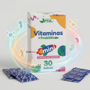 Vitaminas + Probióticos Niños 30 Sobres FNL Mini 3 Billones Sabor Sin Sabor
