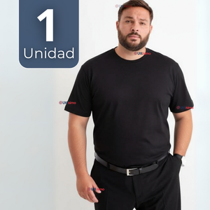 Polera Camiseta 100% Algodón Premium Manga Corta Básico Negro Hombre