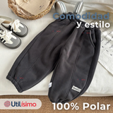 Buzo Para Niños Forrado en 100% Polar Gris