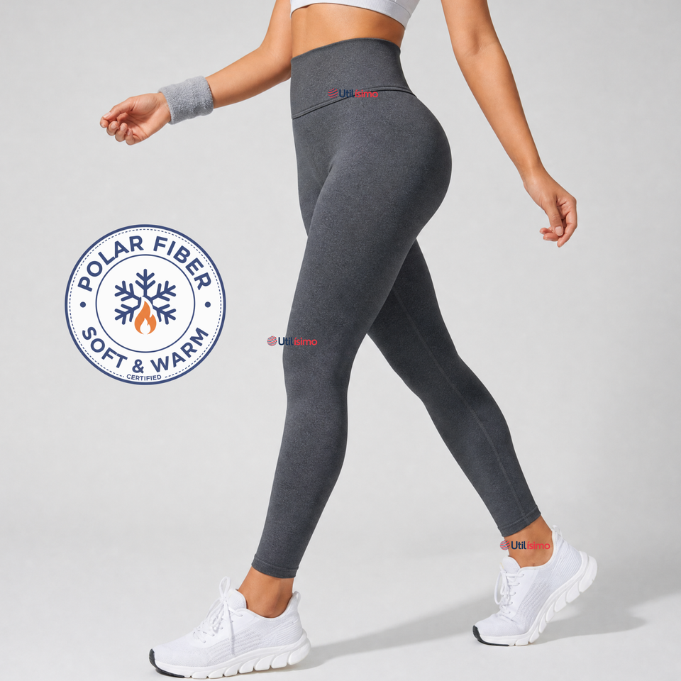 Calza Polar Con Chiporro Térmica Mujer Elasticada Gris Marengo