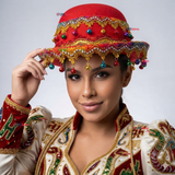 Sombrero Gorro Caporal Mujer Fiestas Patrias Rojo Con Cascabeles Baile Típico