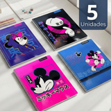 Pack 5 Cuadernos Universitarios Mickey Mouse Proarte 7mm 100 Hojas Diseños Surtidos