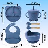 Set De Alimentación Bebé Silicona De Oso 6 Piezas Libre BPA