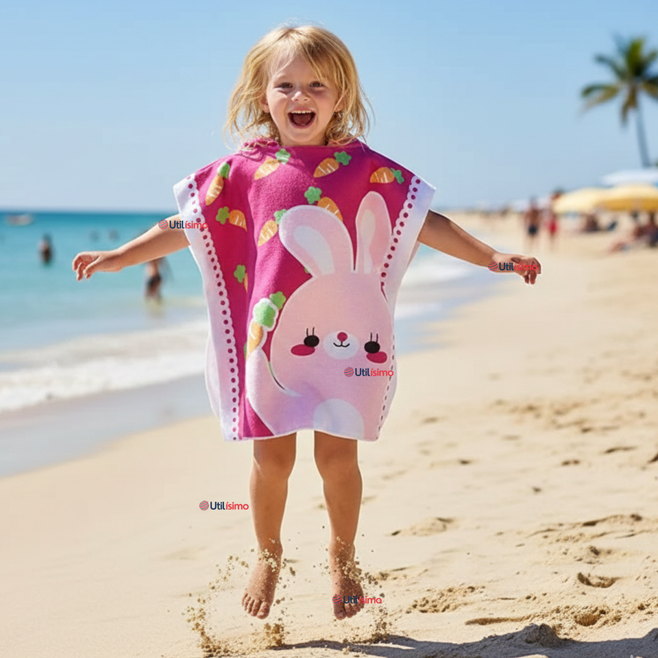 Toalla De Baño Playa Con Capucha Niño y Niña Diseños