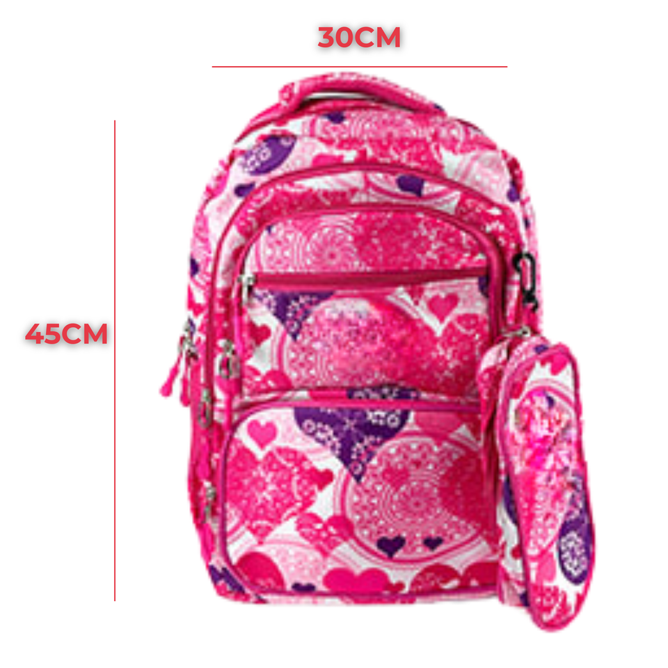 Mochila Con Lonchera Y Estuche 45CM Diseños Variados Niña