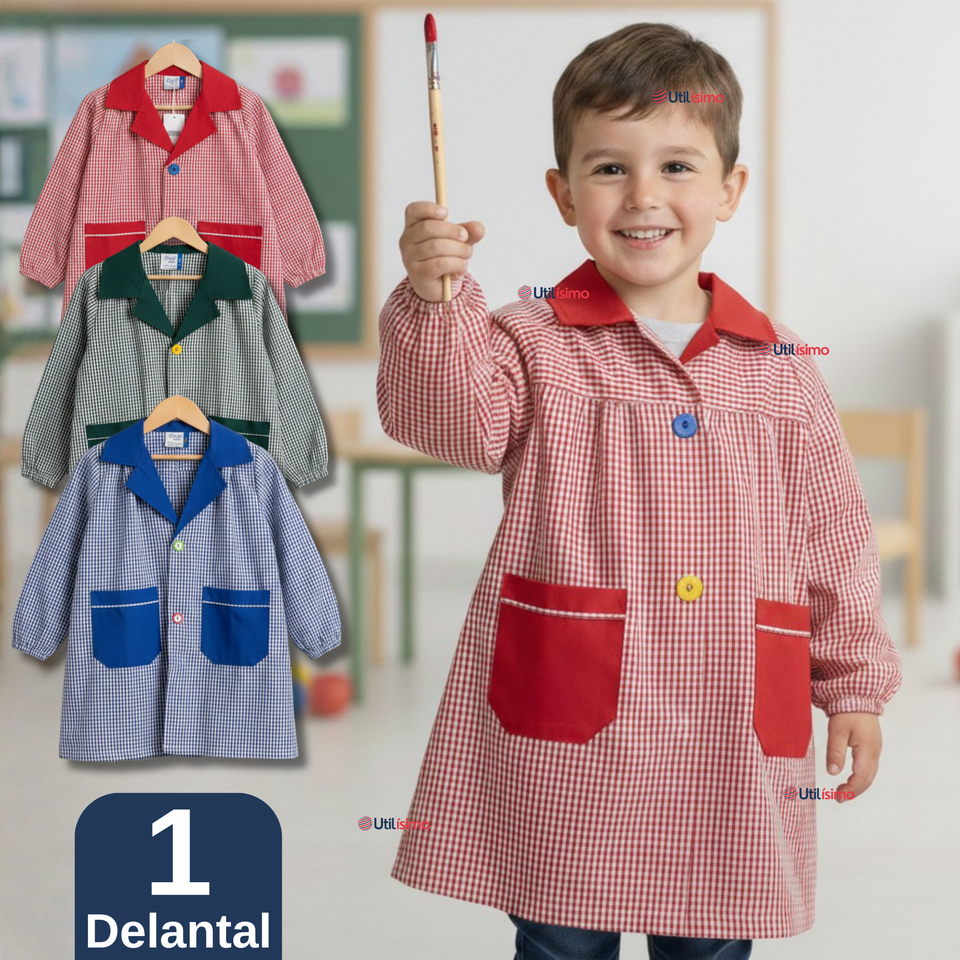 Delantal Párvulo Niño Cotona Escolar Colegio