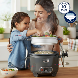 Oster Arrocera 3 en 1, 10 Tazas de Capacidad Función de Sofrito, Vaporera, Recubrimiento Antiadherente Oster DiamondForce, CKSTRC10DFSKE