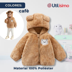 Chaqueta Polar con Capucha Niña Animalitos Cafè