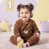 Conjunto Buzo Polerón Frizado Niños Bebes Corderito Liso 2 Piezas
