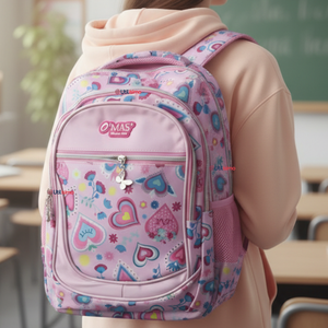 Mochila Escolar Con Estuche 36cm Tela Oxford Impermeable Niña