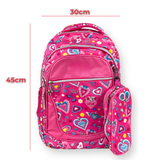Mochila Con Lonchera Y Estuche 45CM Diseño Estampado Niña