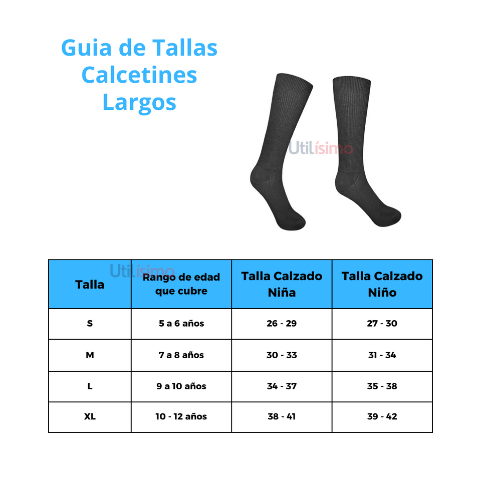 Pack 5 Calcetines Escolar Largo Azul Algodón OMAS