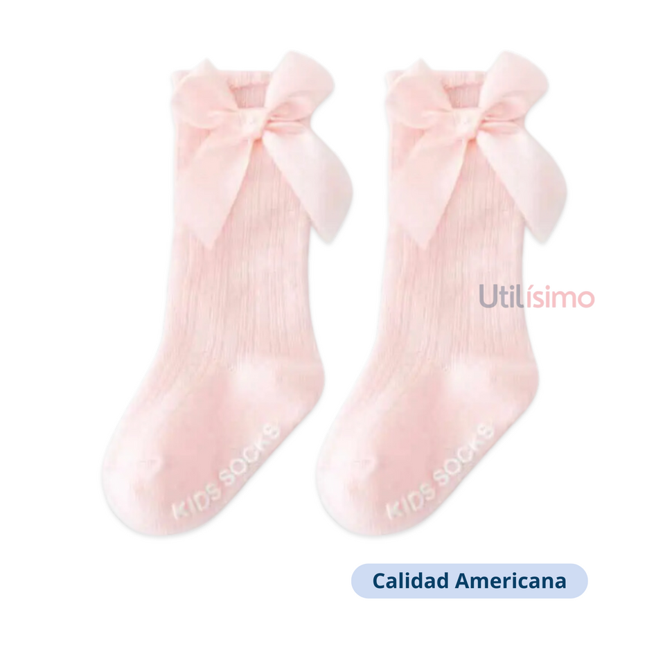 Pack 1 Calcetin Unicolor Con Lazo Niña Jump Kids 100% Algodón