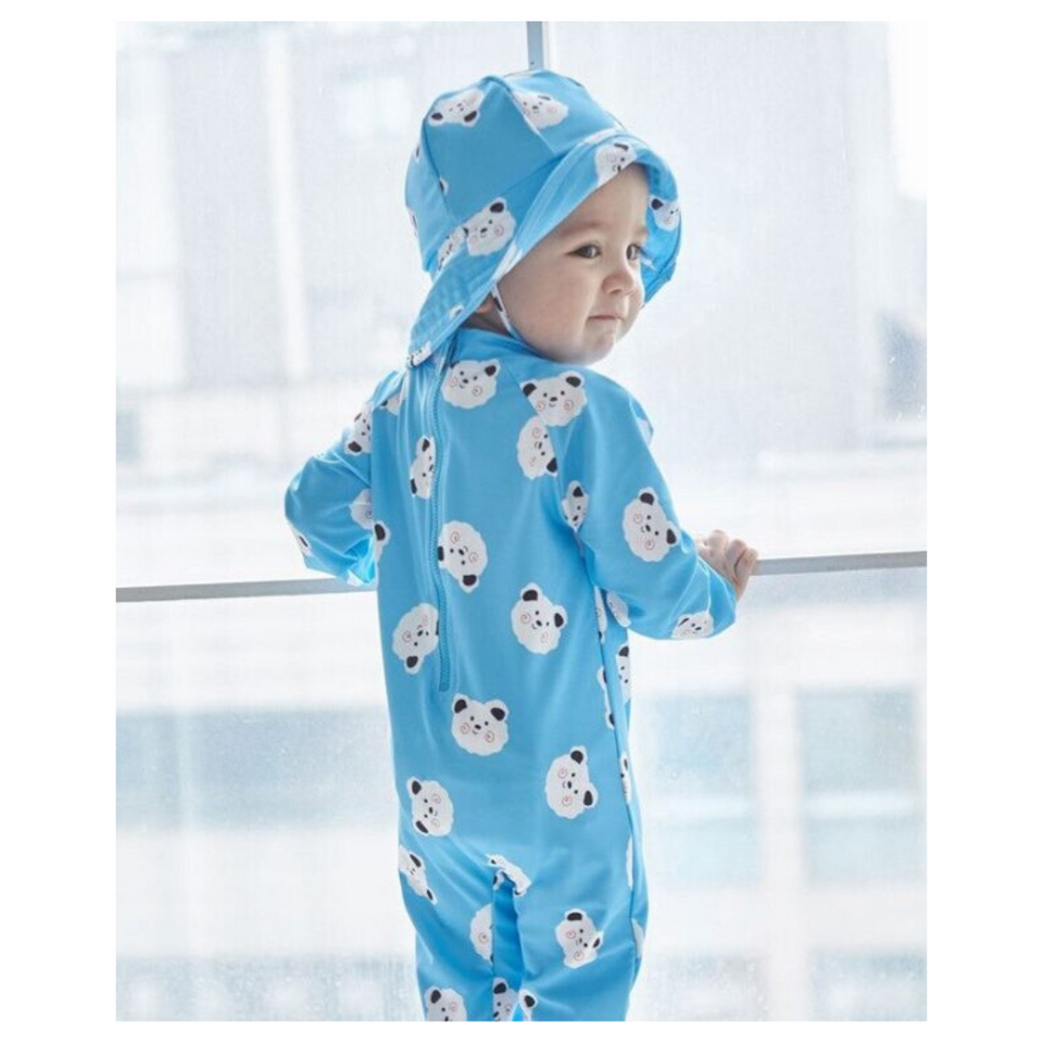 Traje de Baño Enterito Manga Larga Niño Jump Kids Azul