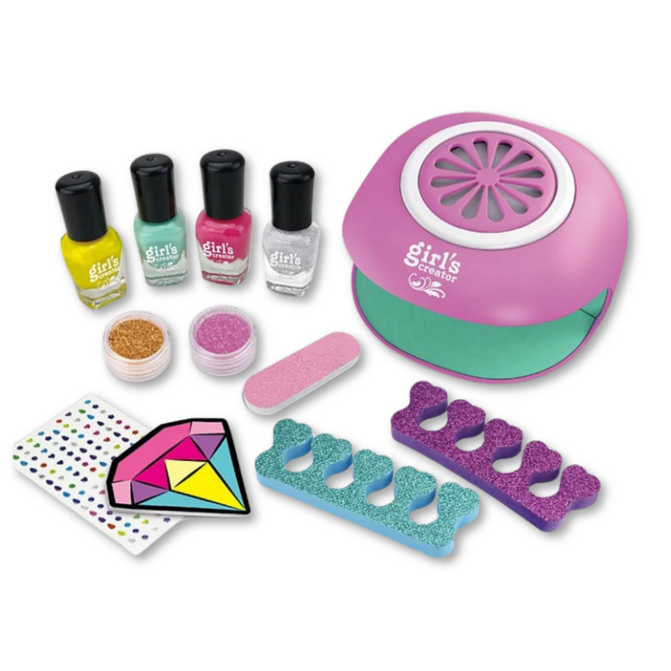 Kit De Manicura Con Lámpara  de Secado Juguete Niña