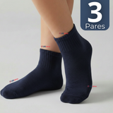 Pack 3 Pares Calcetines Tobilleras Cortos Algodón Color Azul Niña y Niño
