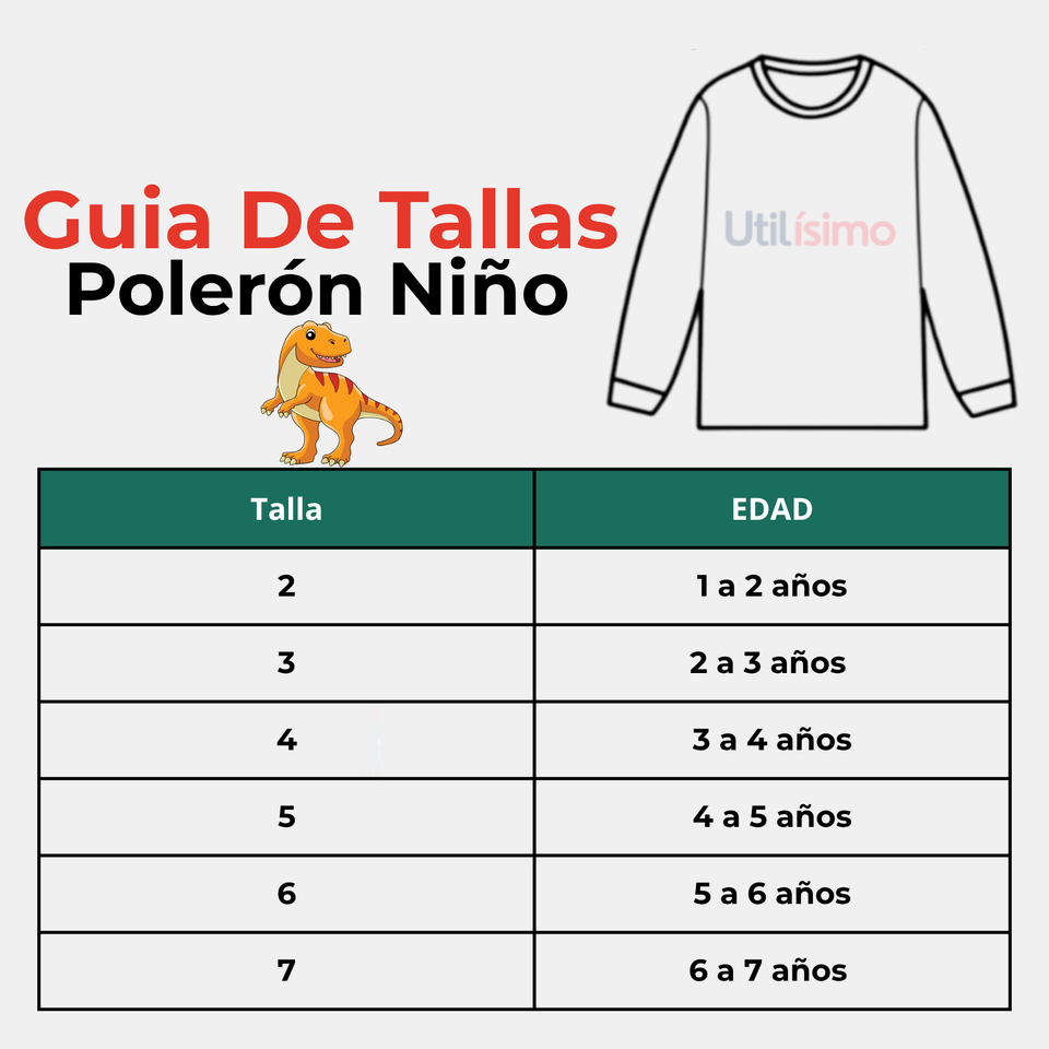 Polerón Algodón Cuello Redondo Niño Naranja Dinosaurio