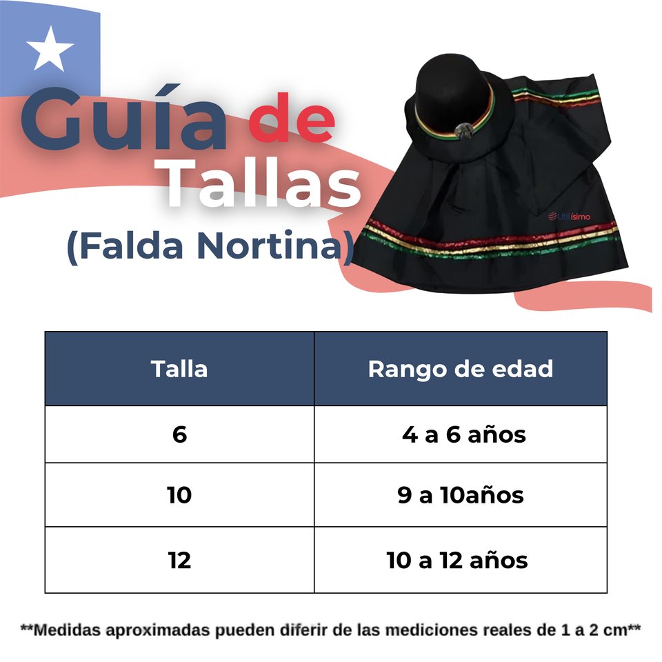 Pack 6 Traje Nortino Niña 4 Piezas Niña Fiestas Patrias Baile Nortino