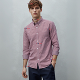 Camisa Huaso Cuadrillé Cuadro Manga Larga 100% Algodón Rojo Negro Casual