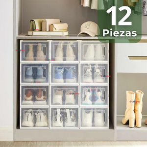 Zapatera Plegable Organizador Apilable 6 Niveles Blanco