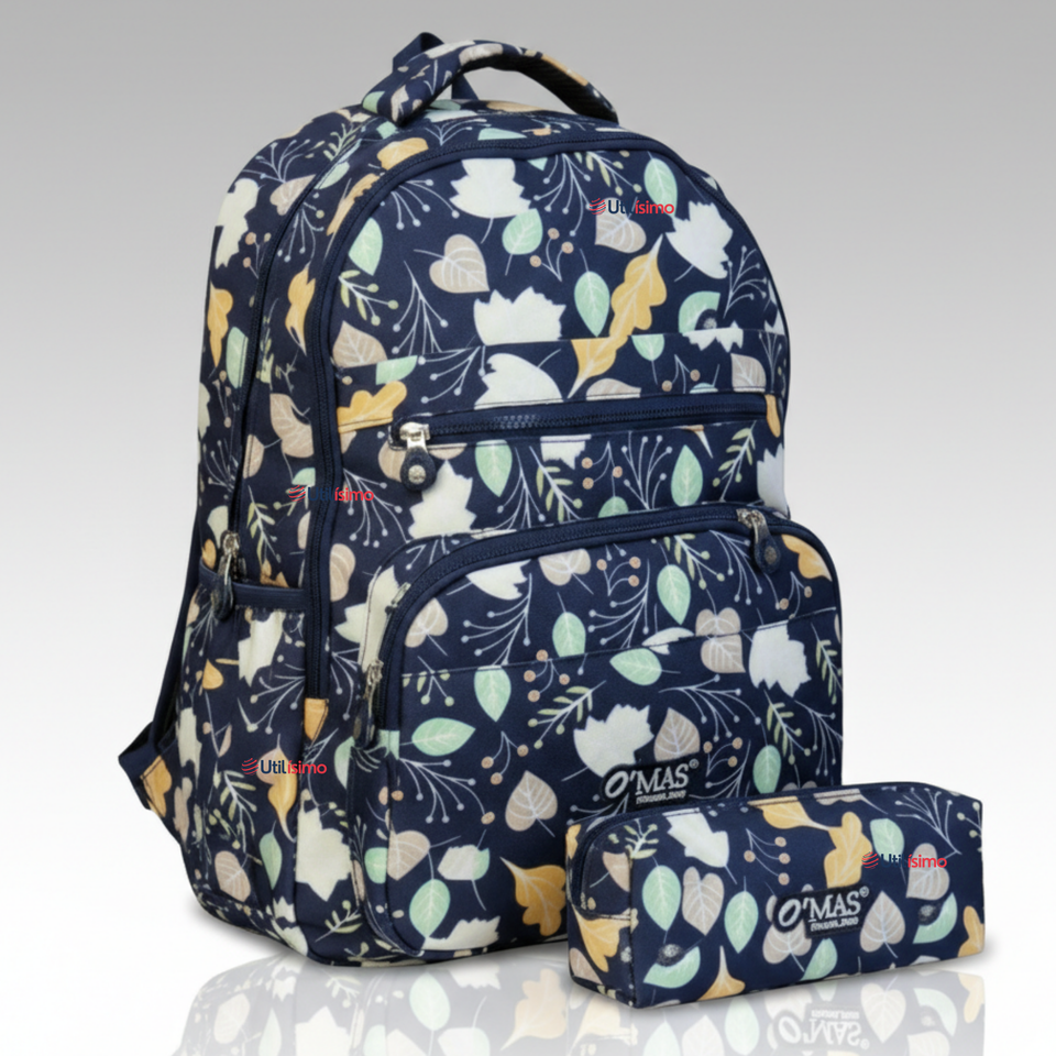 Mochila Escolar Con Estuche 46cm Poliéster Impermeable Niña Juvenil
