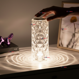 Lámpara Cristal Táctil USB Transparente Para Mesa