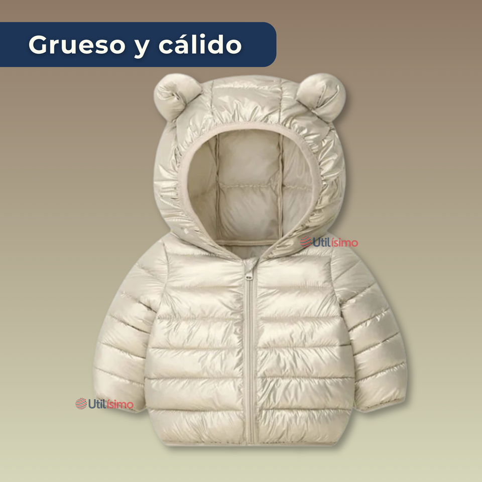 Parka Con Capucha Mangas Larga Niña Beige