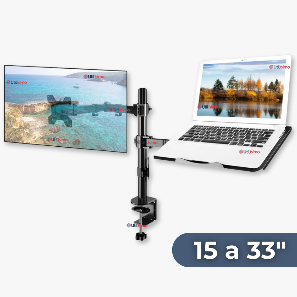 Soporte Brazo Doble Articulado Para Monitor Y Notebook Escritorio 15 a 33 Pulgadas 15 17 19 22 24 27 28 29 30 32