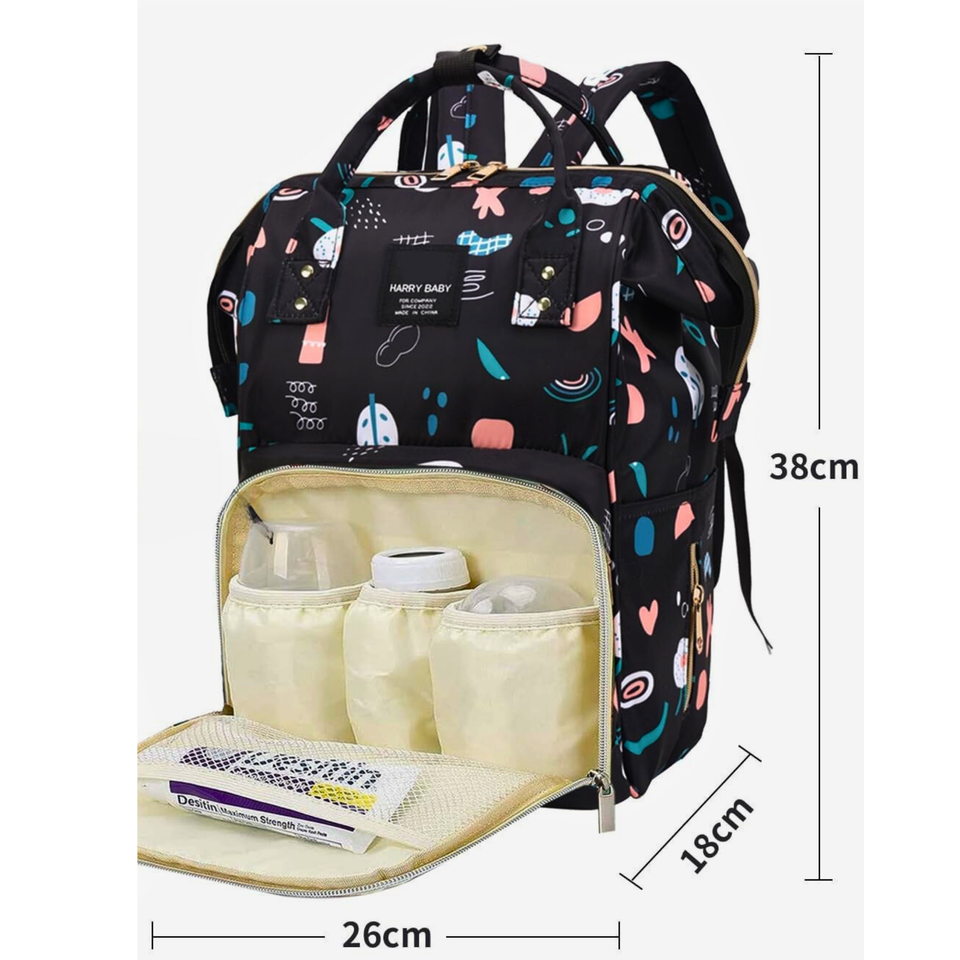 Mochila Maternal Oxford Bolso Pañalera Infantil Diseño Estampado Térmica e Impermeable