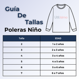 Polera Manga Larga Niño 100% Algodón Dinosaurio Azul Camiseta