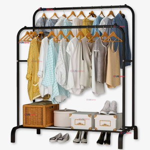 Perchero Organizador Colgante de Ropa Doble Barra Tendedero Acero