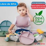 Set De Alimentación Bebé Silicona Con Vaso 11 Piezas Libre BPA